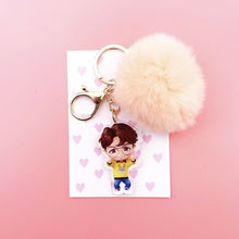 Load image into Gallery viewer, Kpop Bangtan boys Keychain Kawaii Plush pendant Cute cartoon Plush ball pendant key chain High quality K-pop bangtan boys