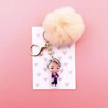 Load image into Gallery viewer, Kpop Bangtan boys Keychain Kawaii Plush pendant Cute cartoon Plush ball pendant key chain High quality K-pop bangtan boys
