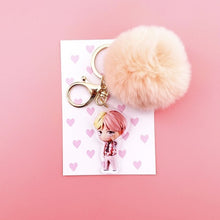 Load image into Gallery viewer, Kpop Bangtan boys Keychain Kawaii Plush pendant Cute cartoon Plush ball pendant key chain High quality K-pop bangtan boys